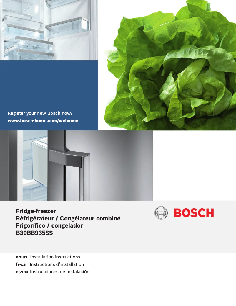 Page 1 of the manual Installation Guide Bosch B30BB935SS
