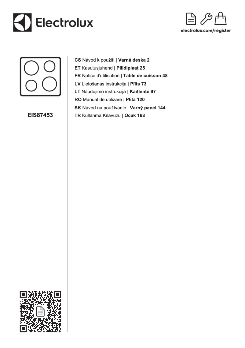 Page 1 of the manual User Manual Electrolux EIS87453
