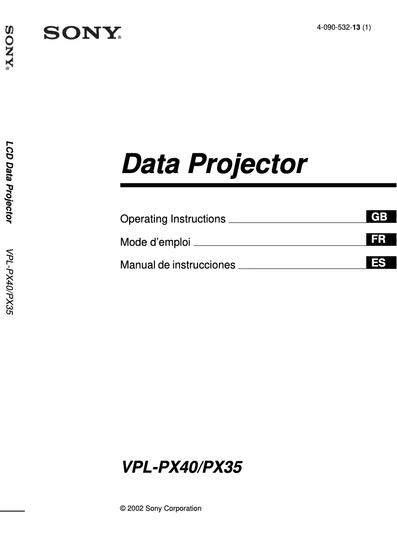 First page image of the manual for VPL-PX35