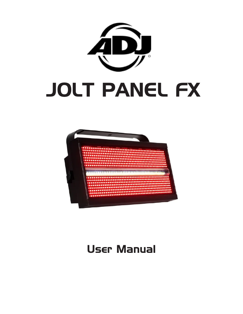 Page 1 of the manual User Manual American DJ Jolt Panel FX