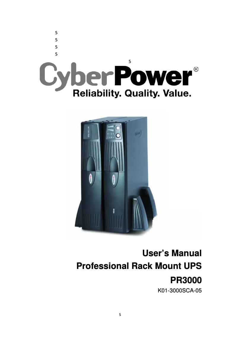 Page 1 de la notice Manuel utilisateur CyberPower PR3000SWRM2U