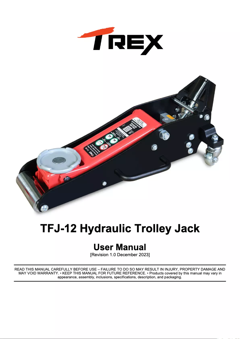 First page image of the manual for TFJ-12