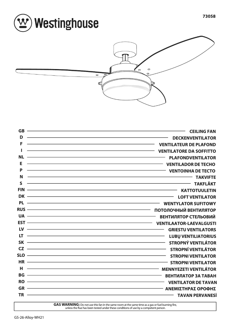 First page image of the manual for 73058