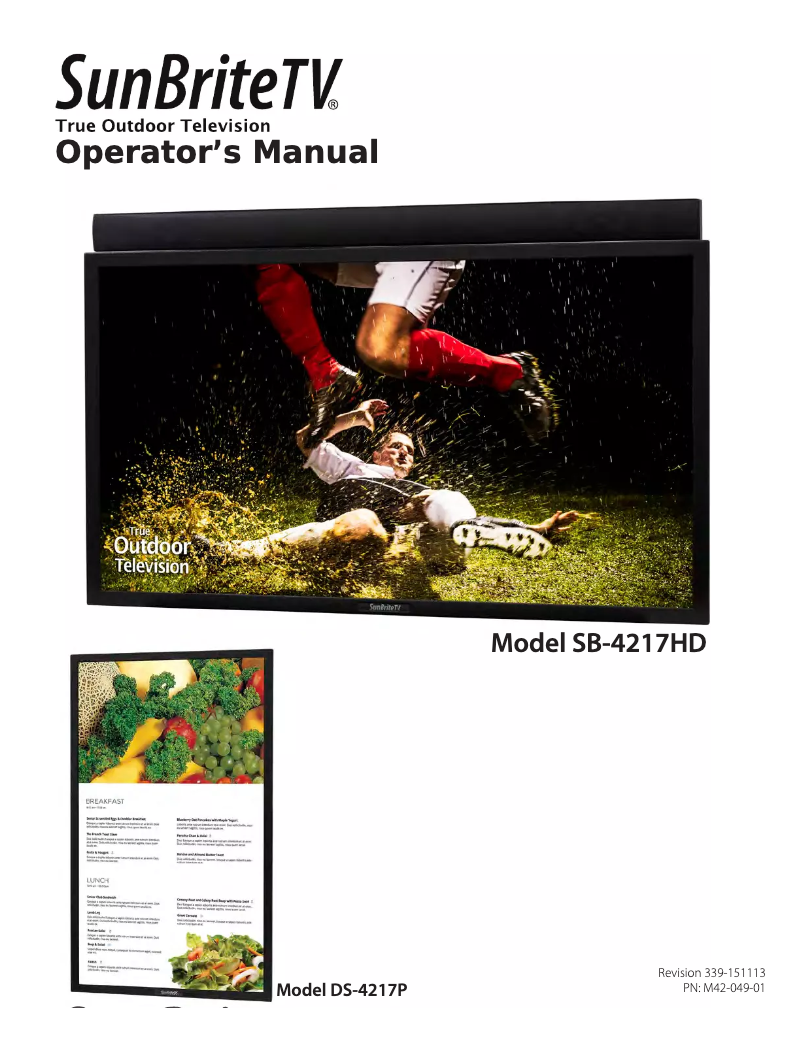 First page image of the manual for SB-4217HD