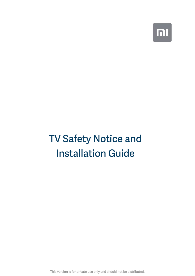 First page image of the manual for Mi TV 4X 125.7