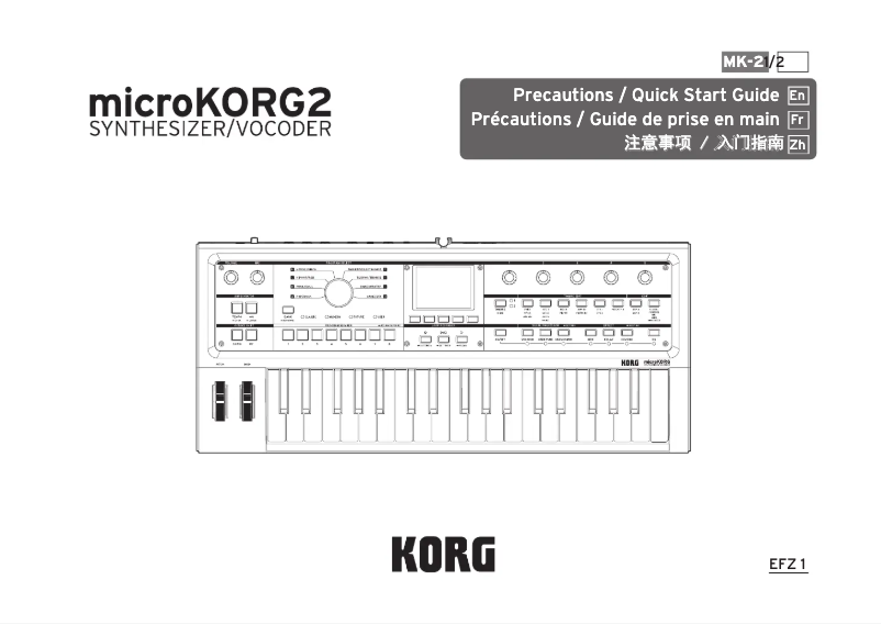 First page image of the manual for microKORG2