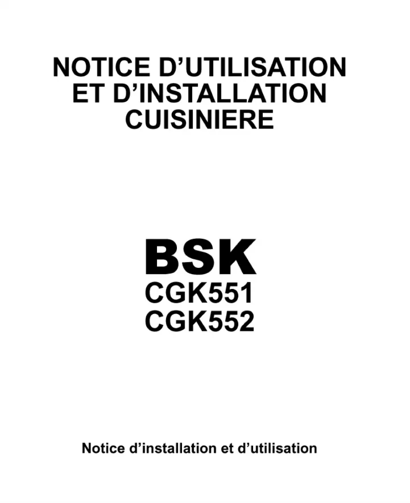 First page image of the manual for CGK551