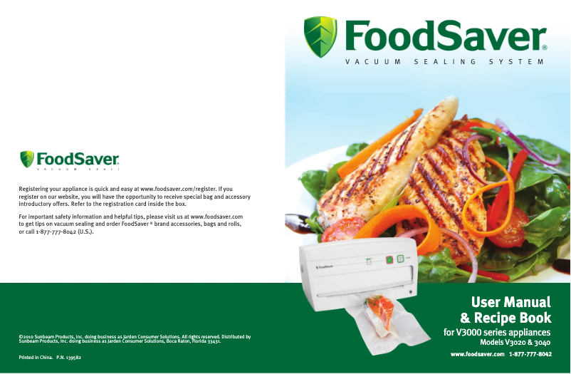 Page 1 of the manual User Manual FoodSaver FSFSSL3040