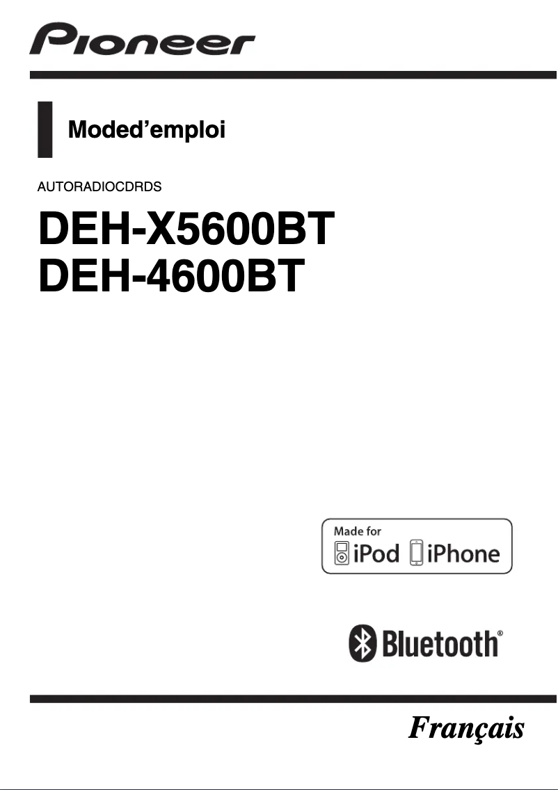 First page image of the manual for DEH-X5600BT