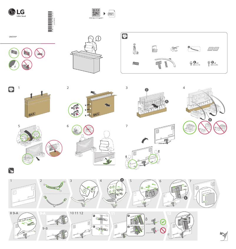 Page 1 of the manual Installation Guide LG 86QNED996PB