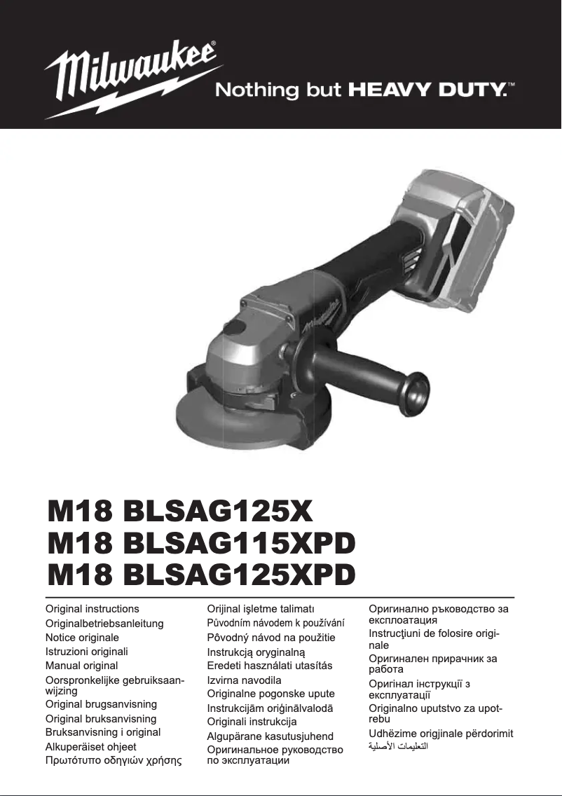 Page 1 of the manual User Manual Milwaukee M18 BLSAG115XPD