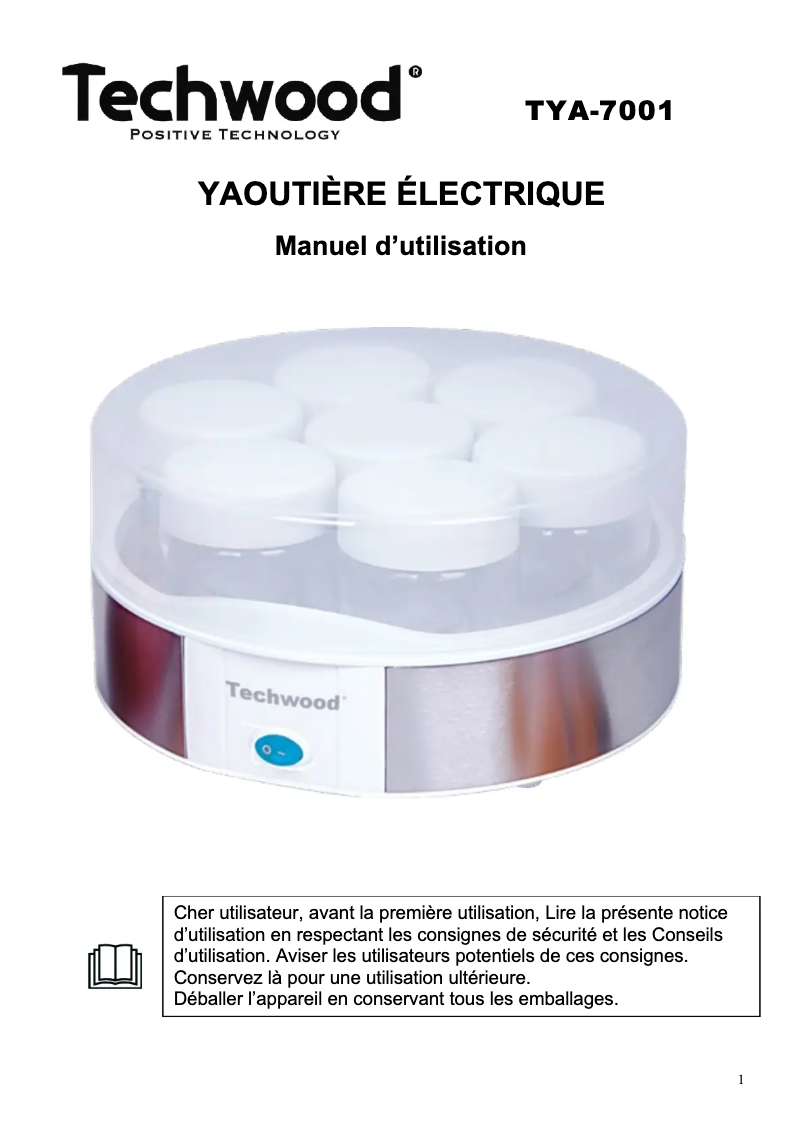 First page image of the manual for TYA-7001