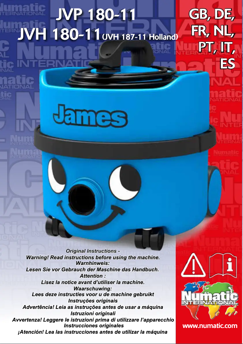 Page 1 of the manual User Manual Numatic James JVP187-11