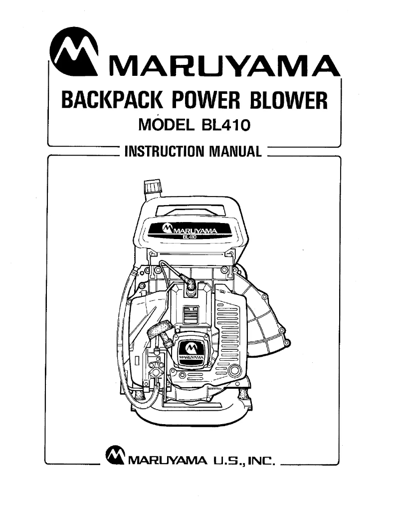First page image of the manual for BL410