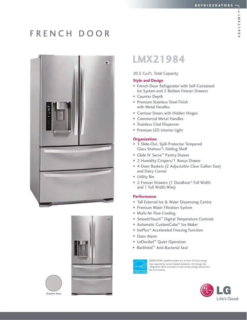 First page image of the manual for LMX21984ST