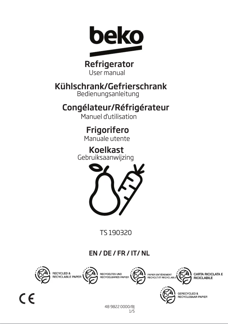 First page image of the manual for TS 190320