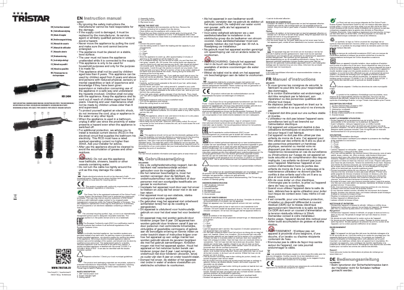 First page image of the manual for HD-2404