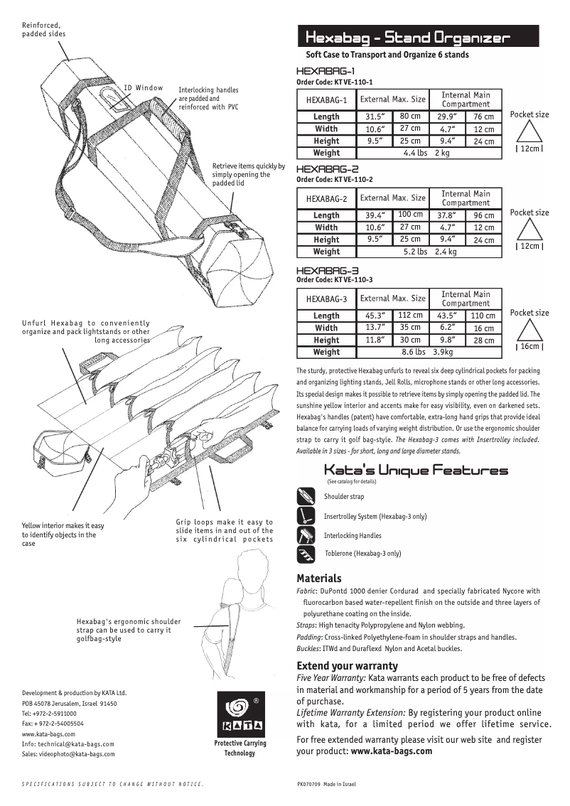 Page 1 of the manual User Manual Kata Hexabag-1