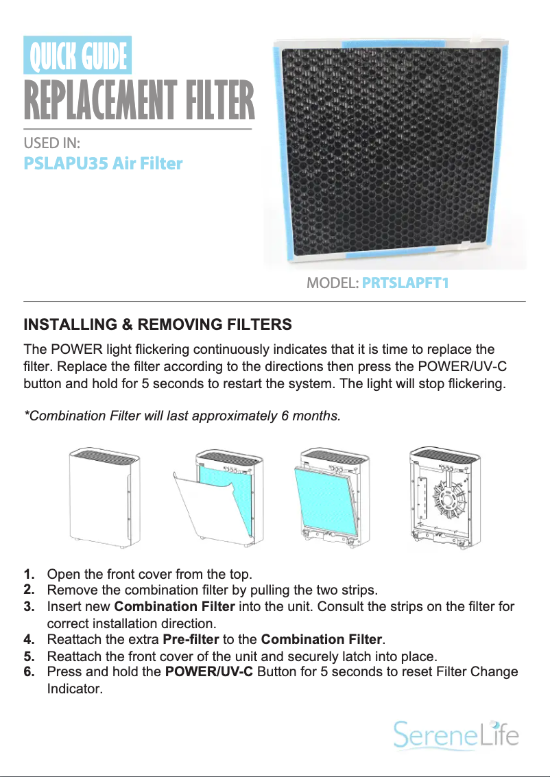 Image de la première page du manuel de l'appareil PRTSLAPFT1