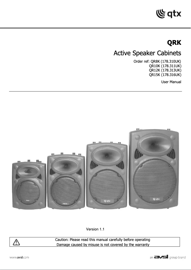 First page image of the manual for QR12K
