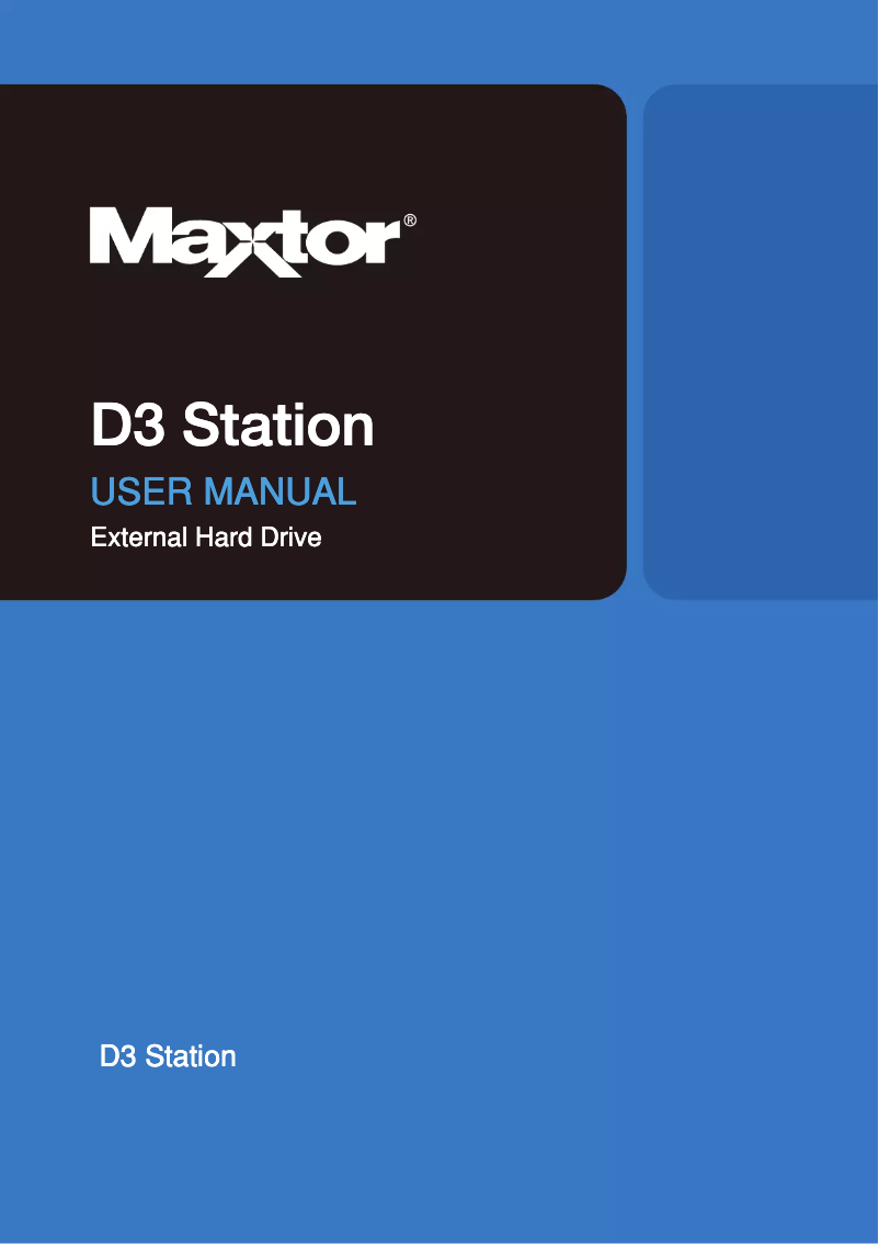 Page 1 of the manual User Manual Seagate MAXTOR D3