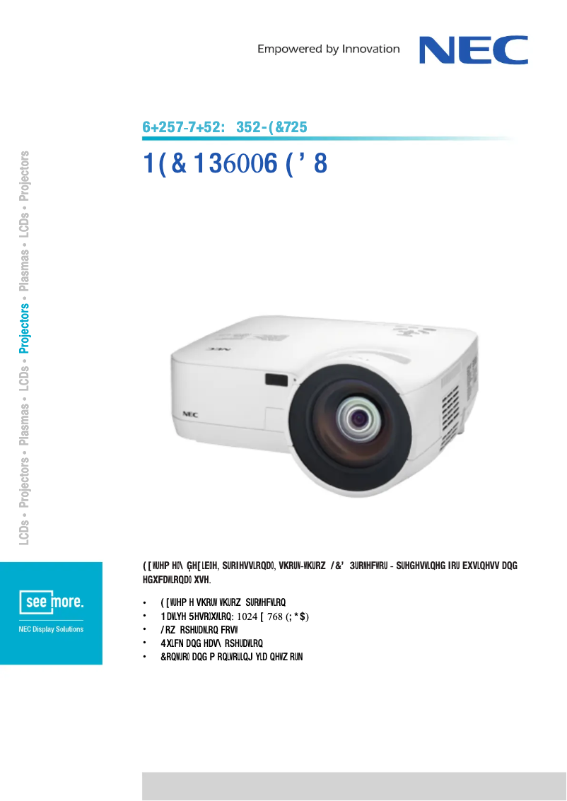 First page image of the manual for NP600S