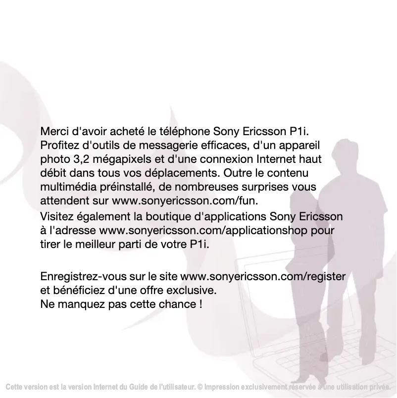 First page image of the manual for P1i