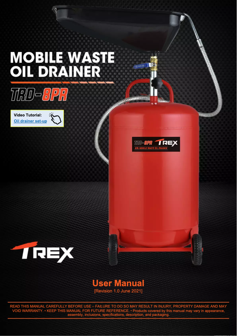 First page image of the manual for TRD-8PR