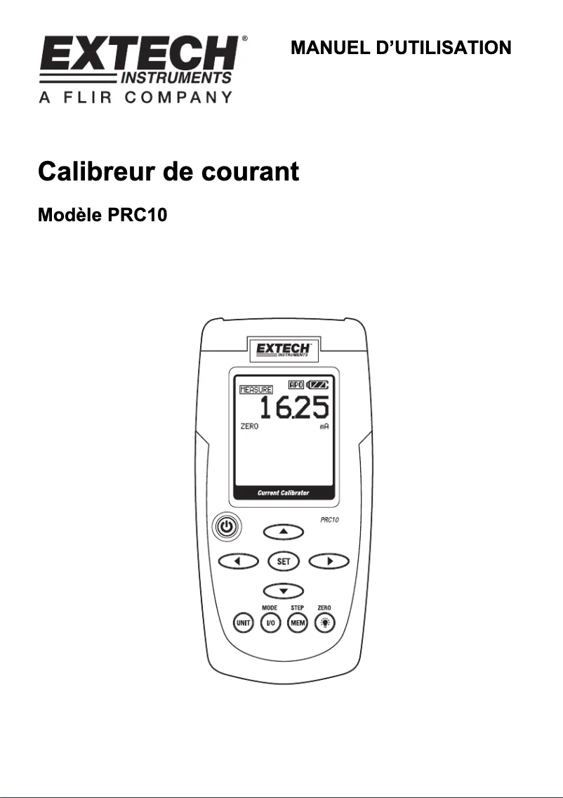 First page image of the manual for PRC10