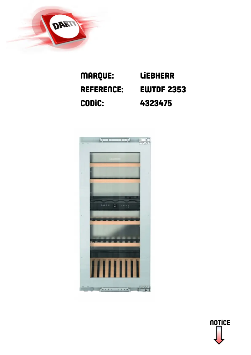 Page 1 de la notice Manuel utilisateur Liebherr EWTdf 2353