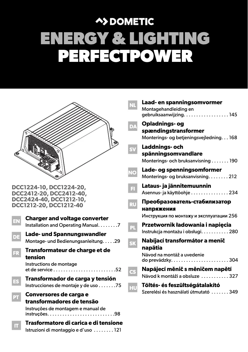 Page 1 de la notice Manuel utilisateur Dometic PerfectPower DCC 2412-40
