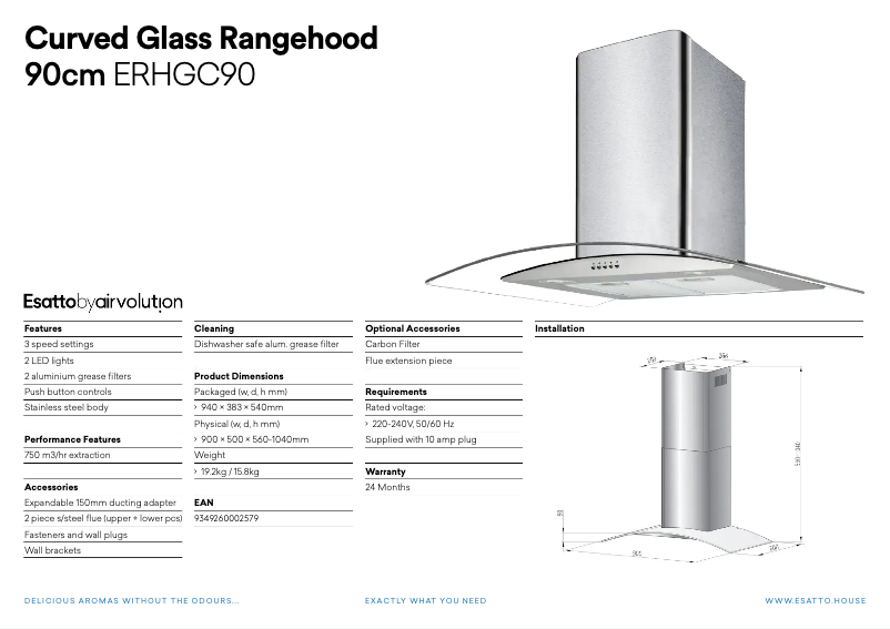 First page image of the manual for ERHGC90