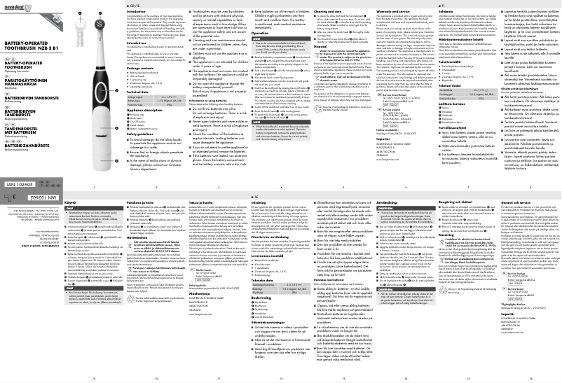 Page 1 of the manual User Manual Nevadent NZB 3 B1