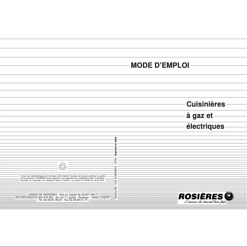 First page image of the manual for CF CG 930