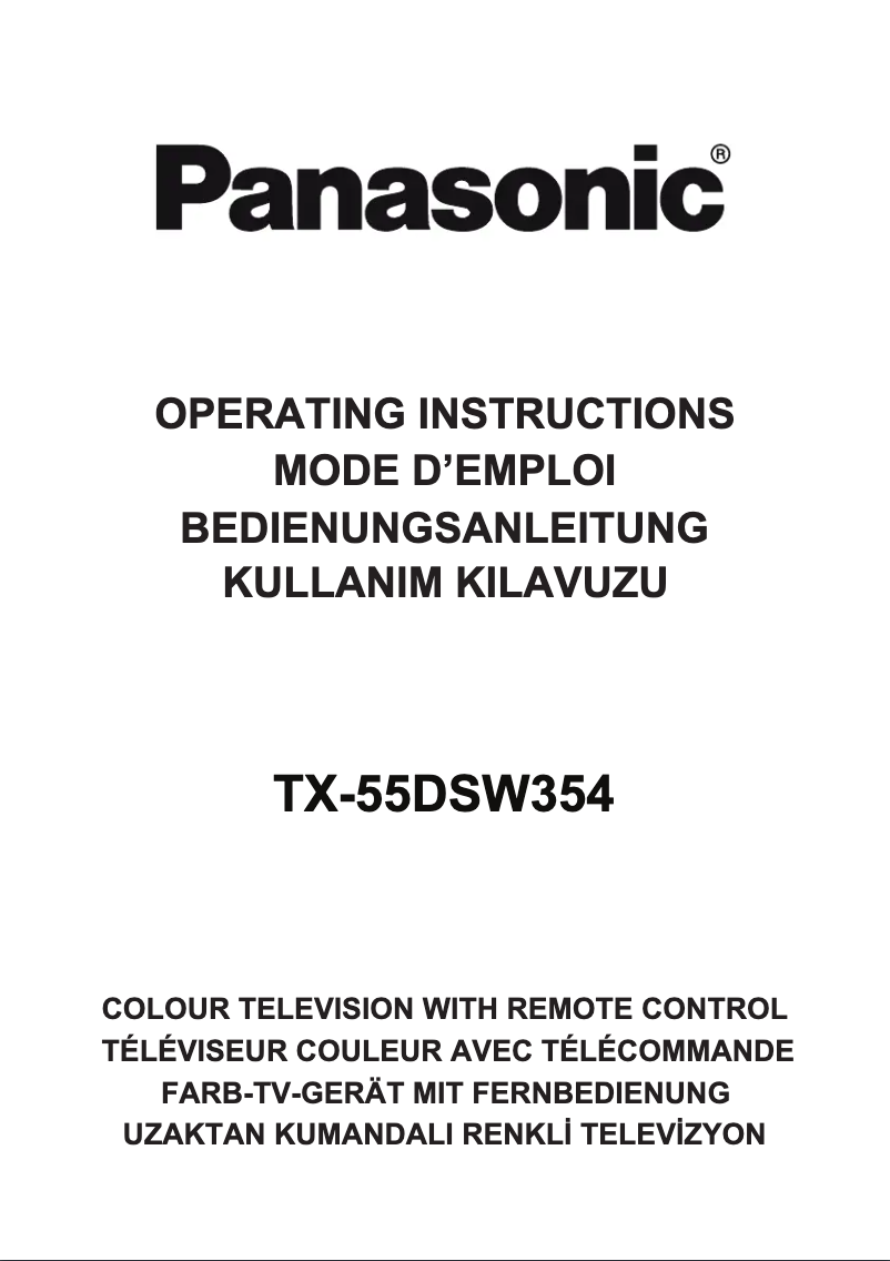 Page 1 of the manual User Manual Panasonic Viera TX-55DSW354