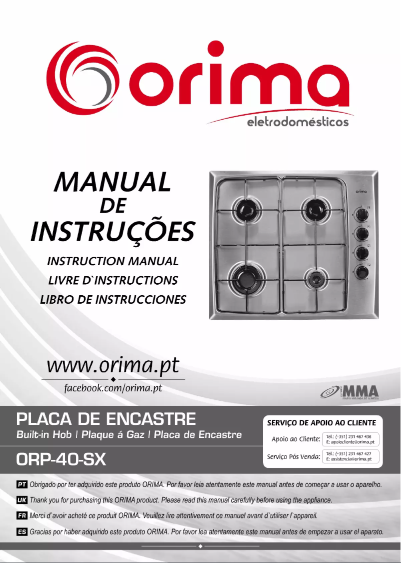 Page 1 of the manual User Manual Orima ORP 40 SX