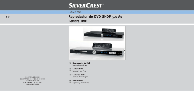 First page image of the manual for DVD SHDP 5.1 A1