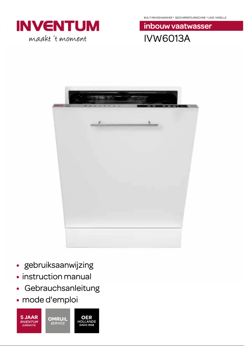 Page 1 of the manual User Manual Inventum IVW6013A