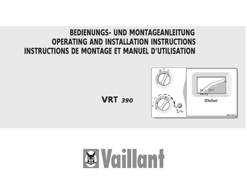 First page image of the manual for VRT 390