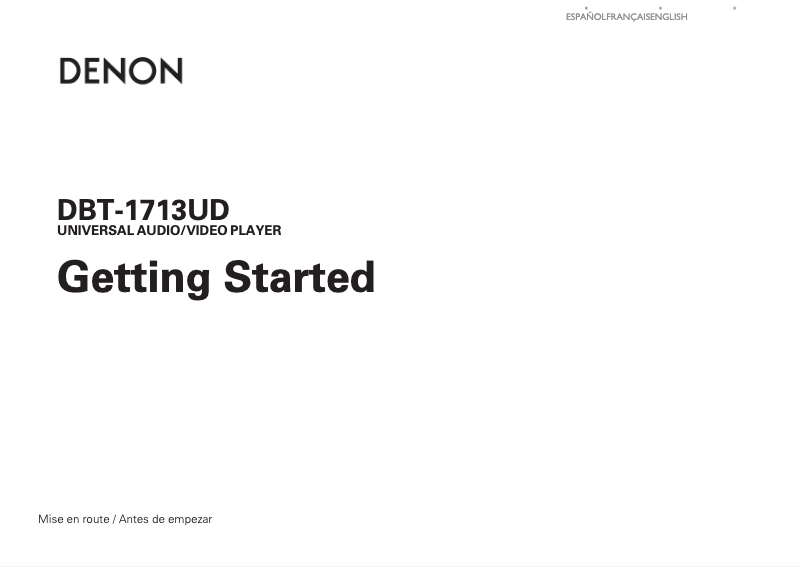 Image de la première page du manuel de l'appareil DBT-1713UD