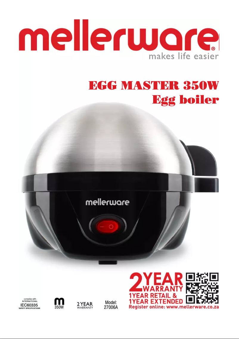 First page image of the manual for Egg Master 27006A