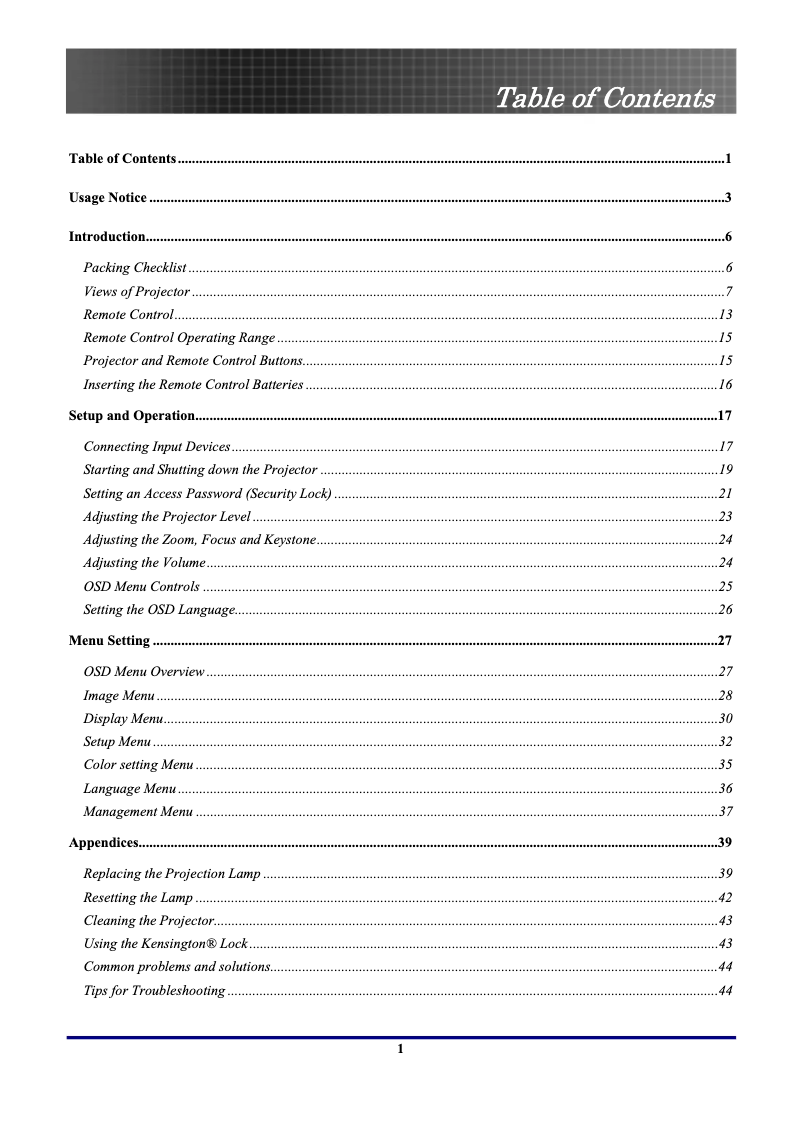 First page image of the manual for TX771