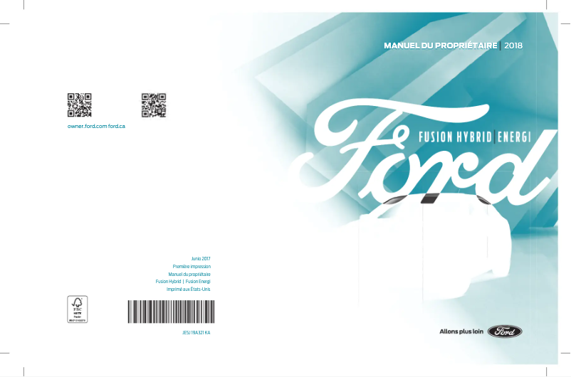 Page 1 of the manual User Manual Ford Fusion Hybrid (2018)