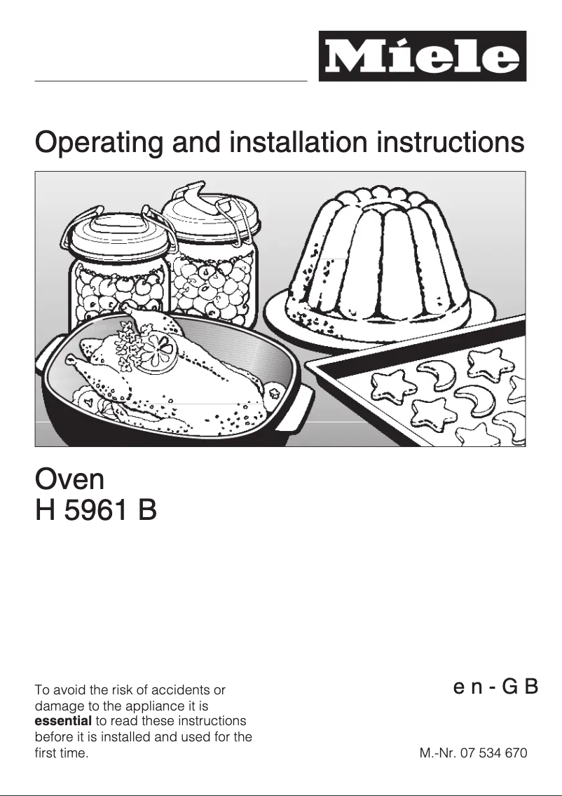 Page 1 of the manual User Manual Miele H 5961 B
