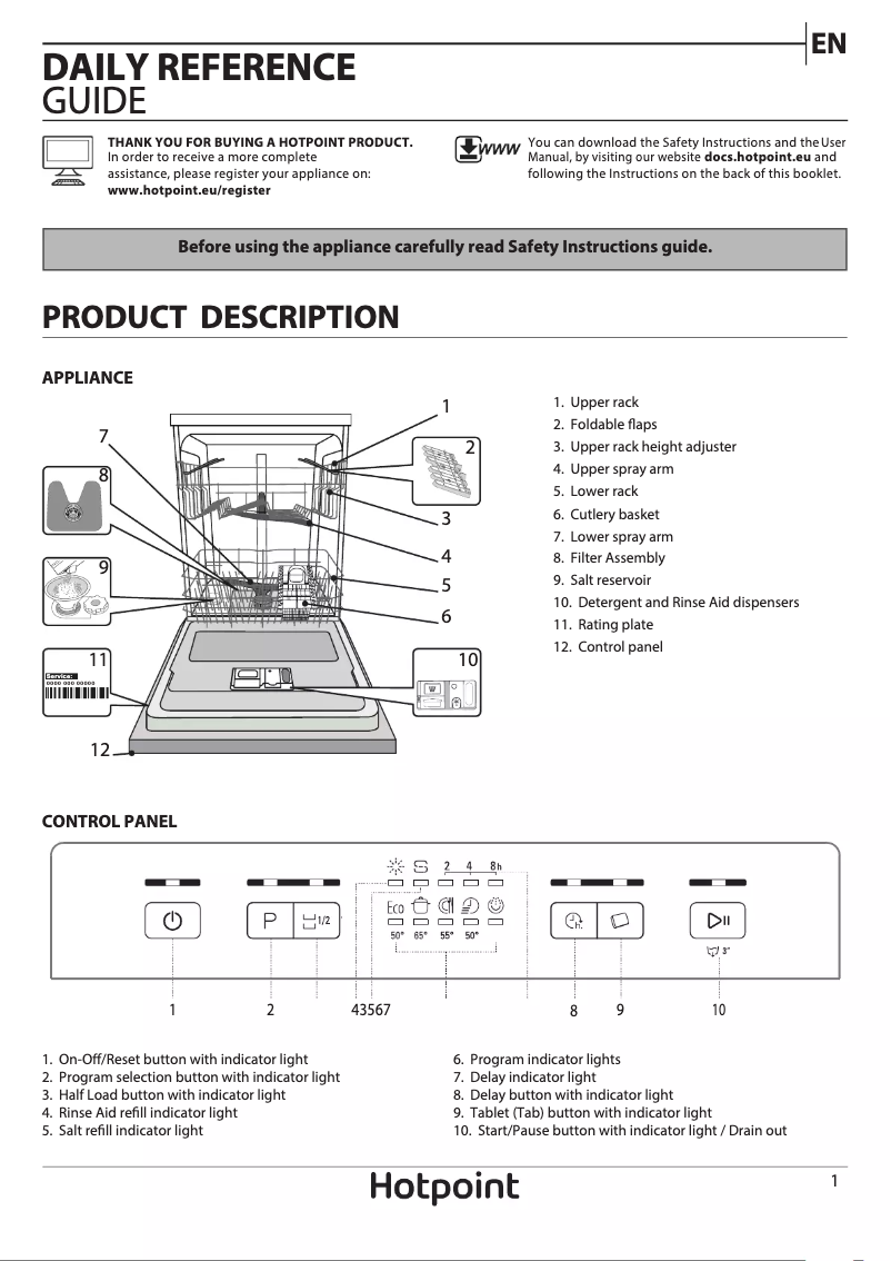 Page 1 of the manual User Manual Hotpoint HFC 2B19 X UK N