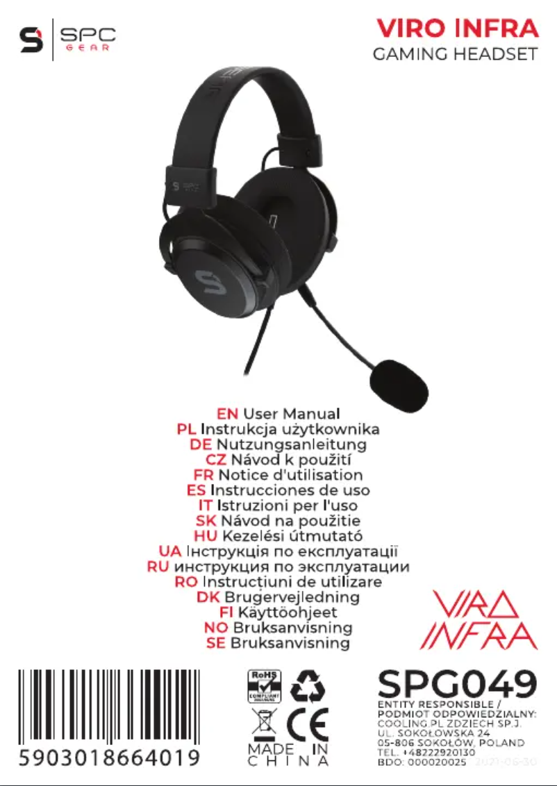 Image de la première page du manuel de l'appareil Viro Infra SPG049