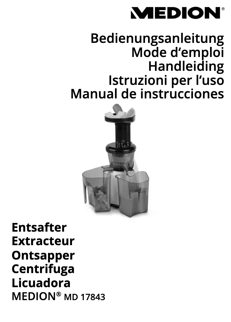 First page image of the manual for MD 17843