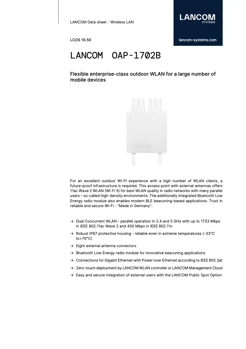 Image de la première page du manuel de l'appareil OAP-1702B