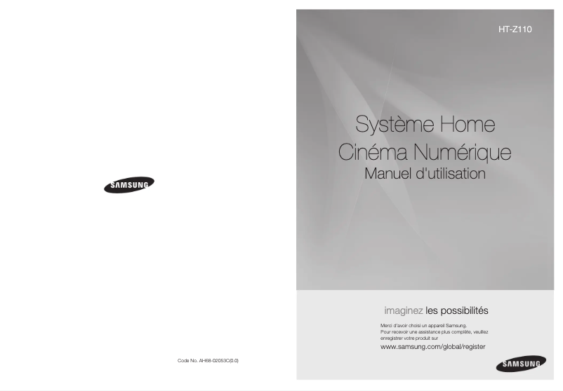 First page image of the manual for HT-Z110