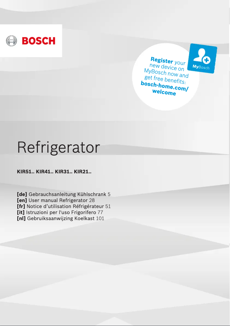 Page 1 of the manual User Manual Bosch KIR41AFF0